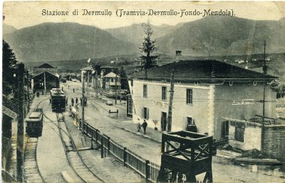 Stazione Dermulo tramvia Dermulo Fondo Mendola (30-12-1910)